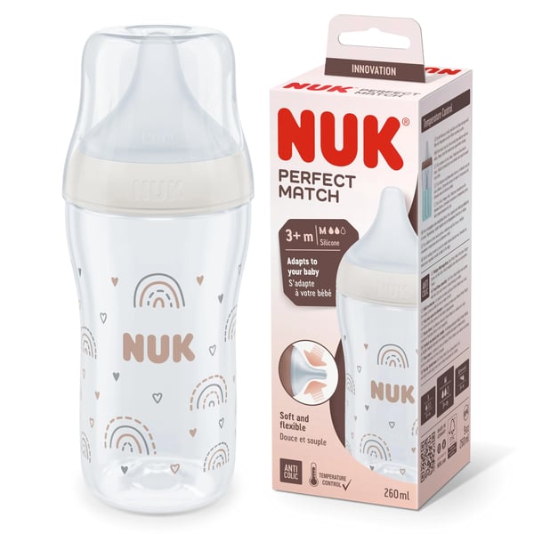 Nuk Biberão Perfect Match Neutro Tetina Silicone M 260ml